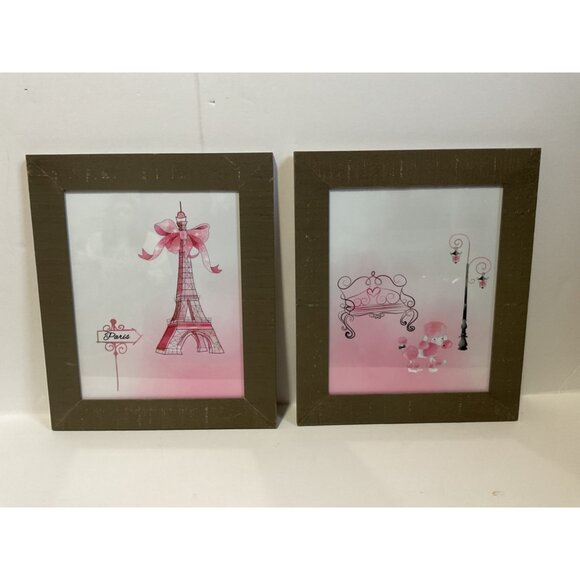 Girl's Paris Picture Prints Wall Decor - Set of 4 (8x10”) Framed - Picture 3 of 4